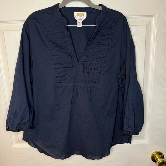 Talbots Petite Midnight Blue Blouse Size XL Petite GUC see photos for small spot - Picture 1 of 6